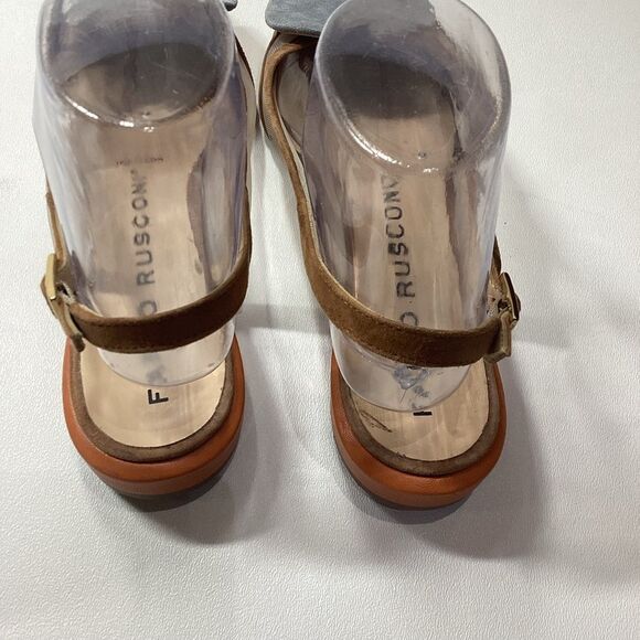 Fabio Rusconi Yoshie Suede Ballet Flats Brown Blue Leather Women’s EU 37.5 - Picture 5 of 16